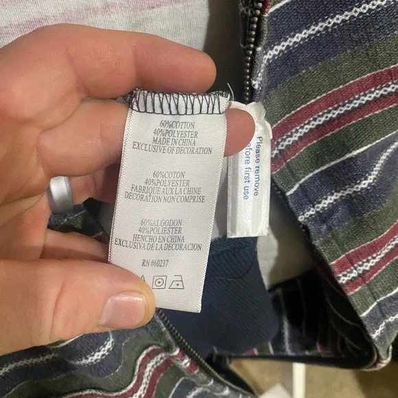 Lucky Brand Men's Zip-Up Striped Sweater - Blue and Red- M - Picture 5 of 5